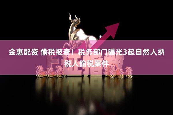 金惠配资 偷税被查！税务部门曝光3起自然人纳税人偷税案件