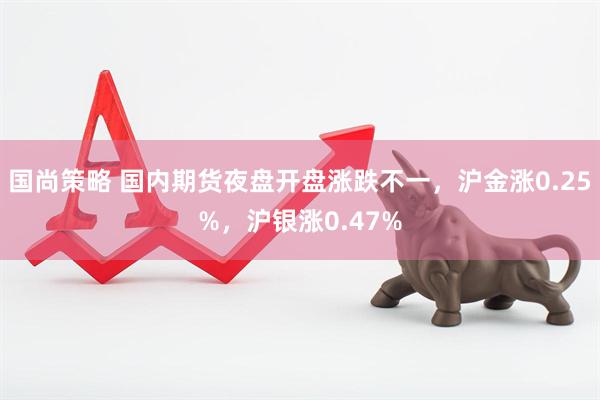 国尚策略 国内期货夜盘开盘涨跌不一，沪金涨0.25%，沪银涨0.47%