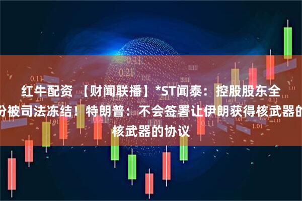 红牛配资 【财闻联播】*ST闻泰：控股股东全部股份被司法冻结！特朗普：不会签署让伊朗获得核武器的协议